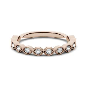 0.40 CTW DEW Round Moissanite Bezel Band in 14K Rose Gold