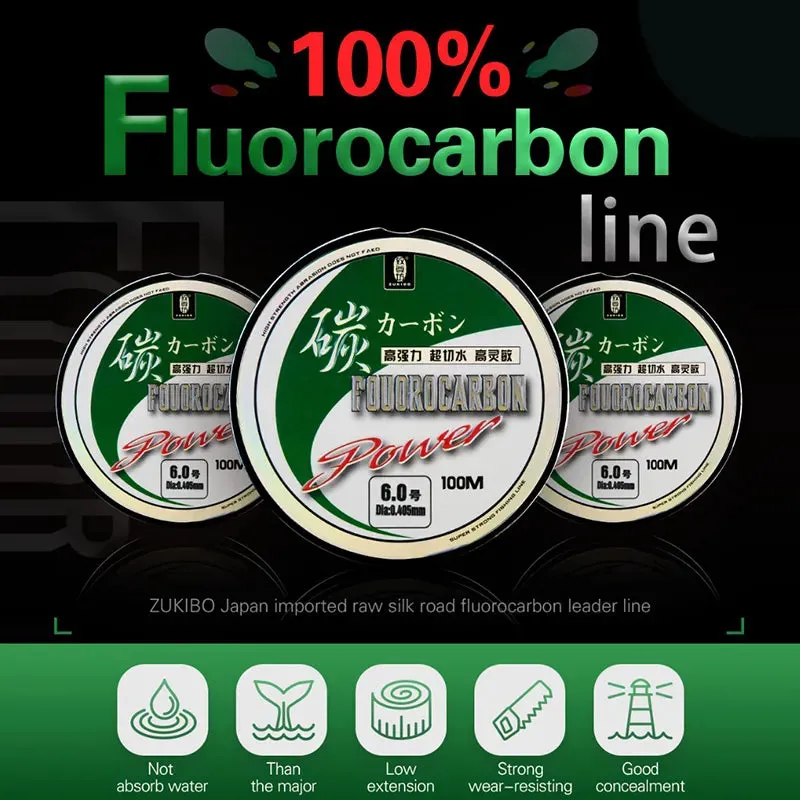 100% Fluorocarbon Fishing Line Japanese Imported Carbon Fibre Monofilament