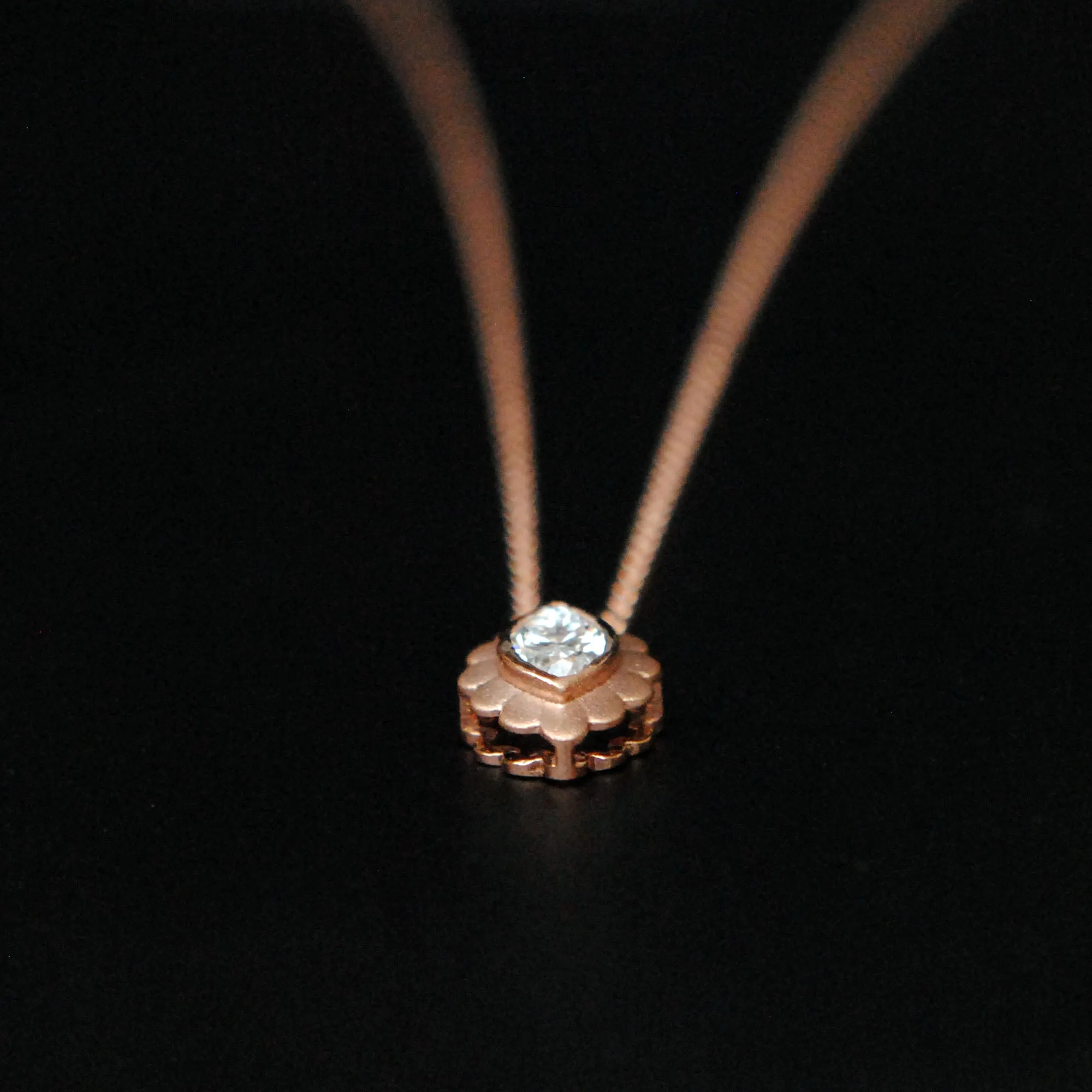 1/4 Carat Bezel Set Marquise Diamond Necklace with 14K Solid Gold