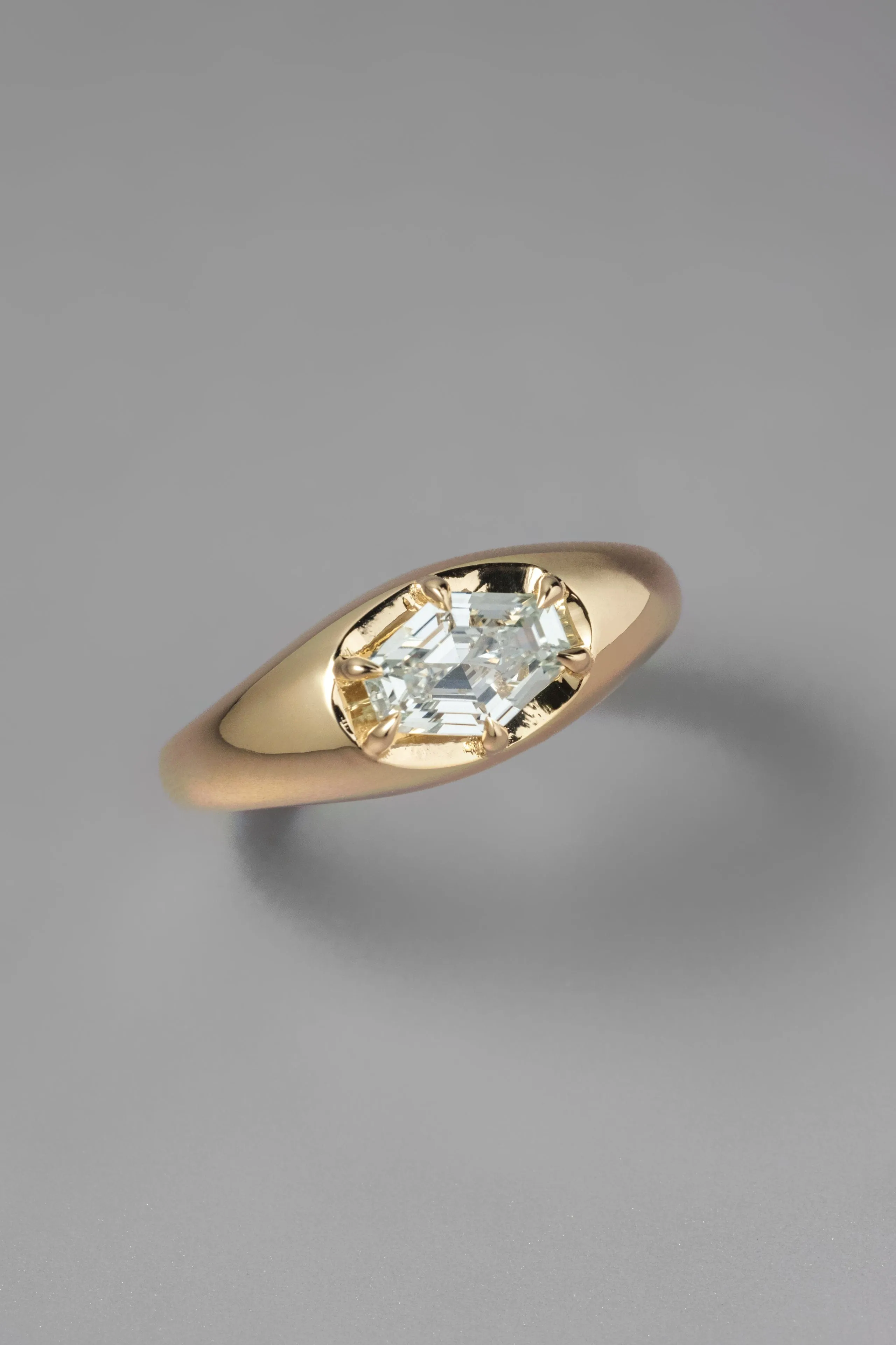 1.57ct Atlas Light Blue Hexagon Sapphire Engagement Ring