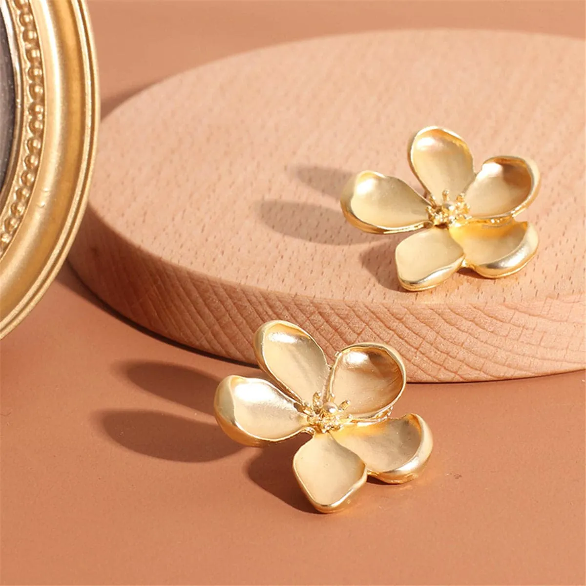 18K Gold-Plated Flower Stud Earrings