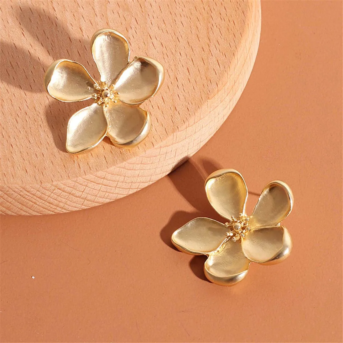 18K Gold-Plated Flower Stud Earrings