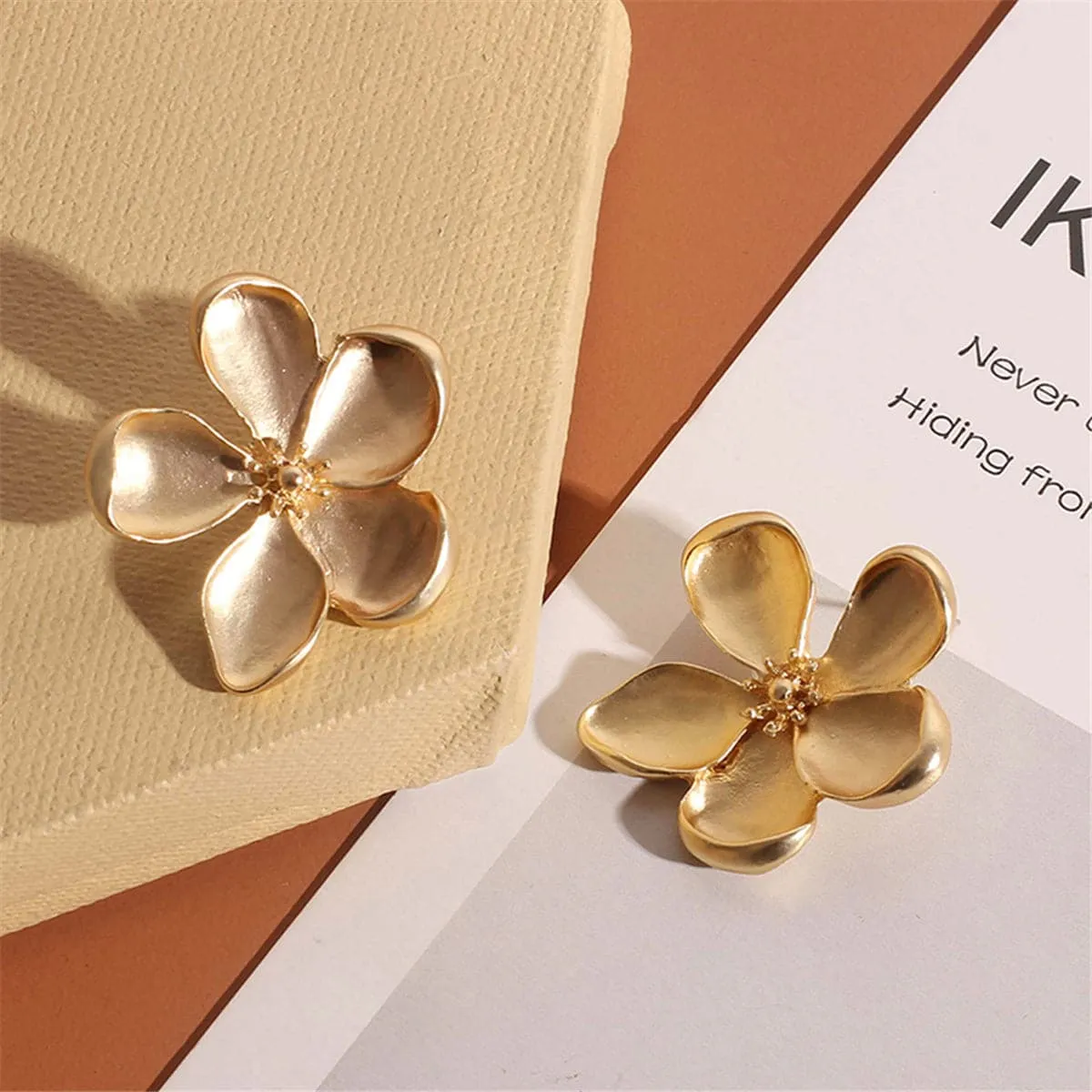 18K Gold-Plated Flower Stud Earrings