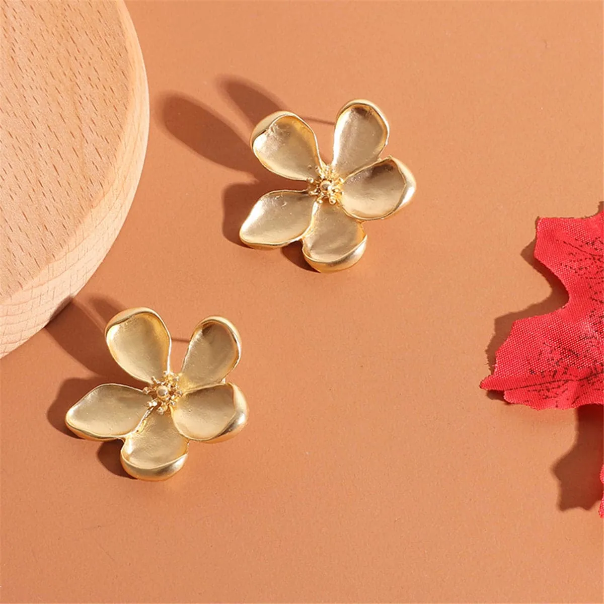 18K Gold-Plated Flower Stud Earrings