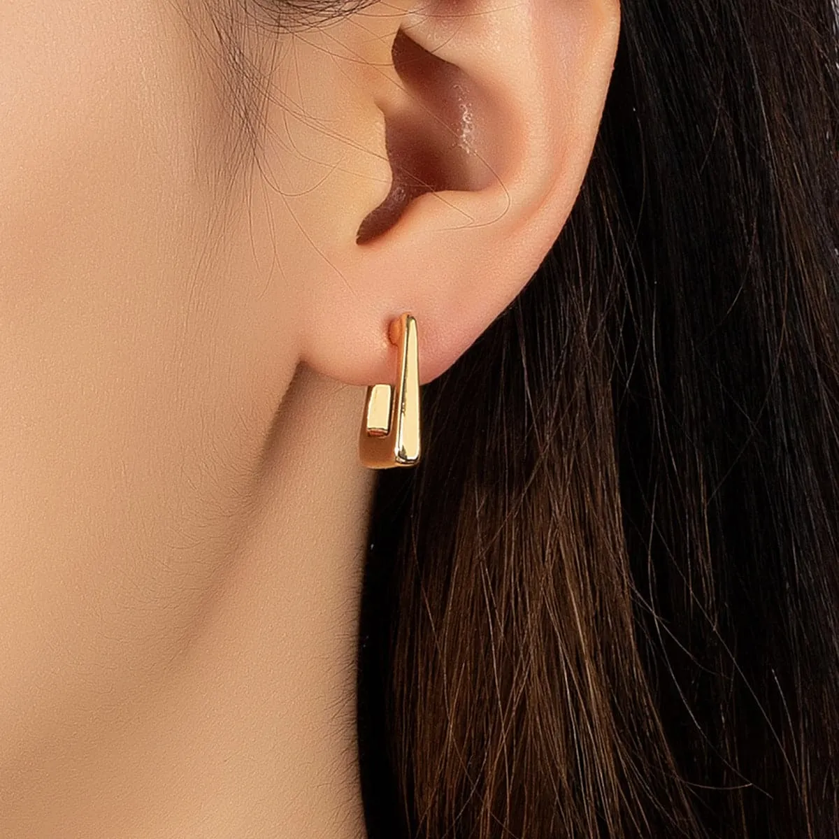 18K Gold-Plated G-Shape Huggie Earrings