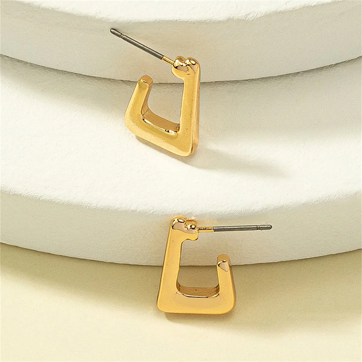 18K Gold-Plated G-Shape Huggie Earrings