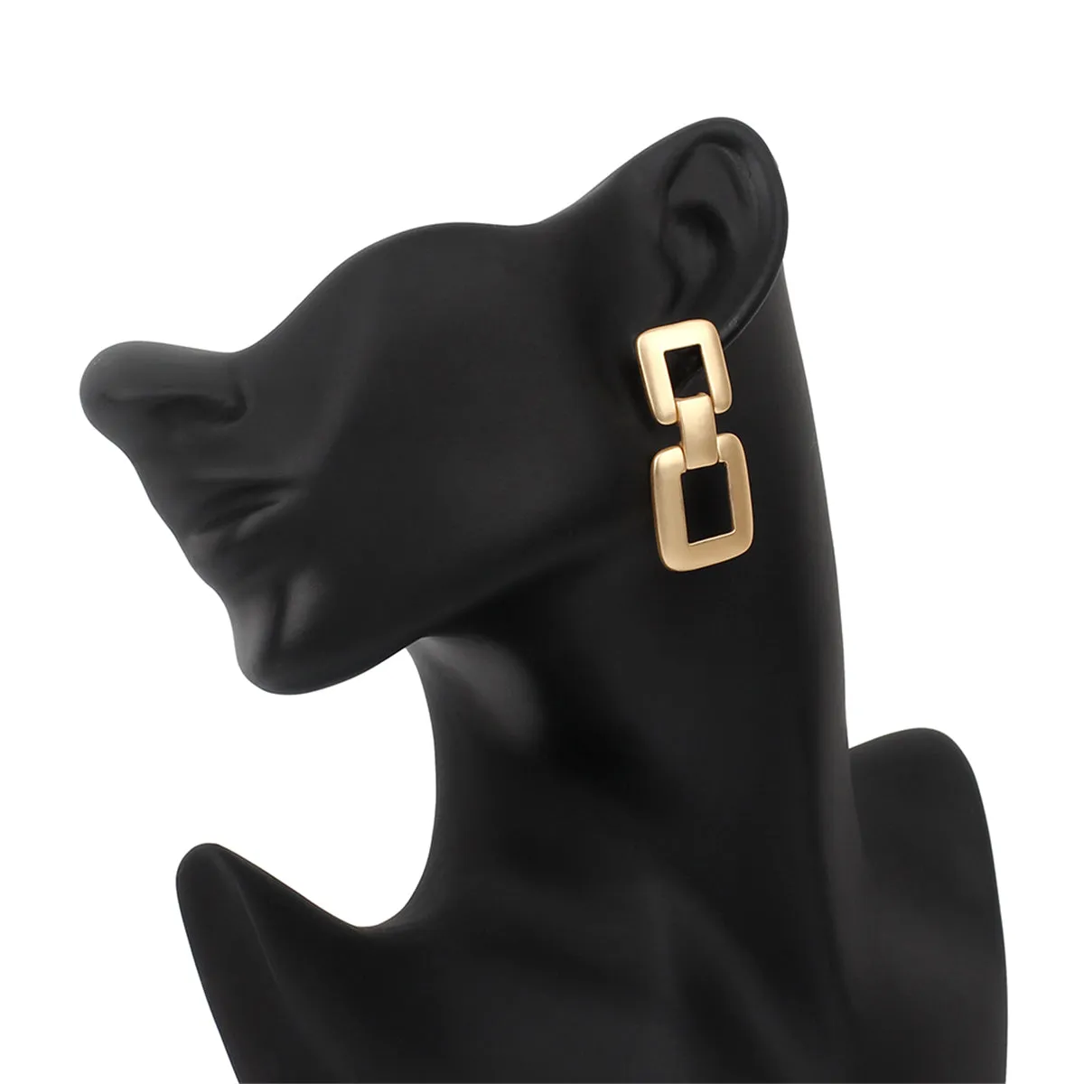 18K Gold-Plated Open Square Drop Earrings