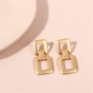 18K Gold-Plated Open Square Drop Earrings