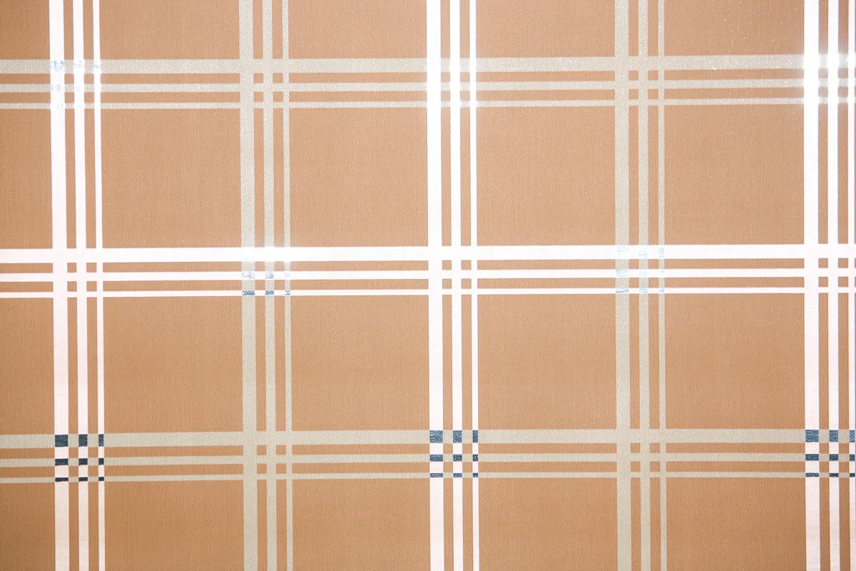 1970s Plaid Mylar Vintage Wallpaper