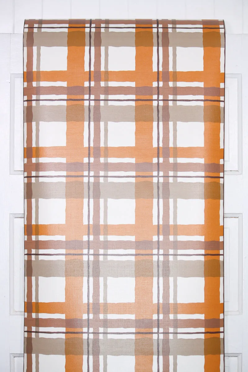 1970s Plaid Vintage Wallpaper