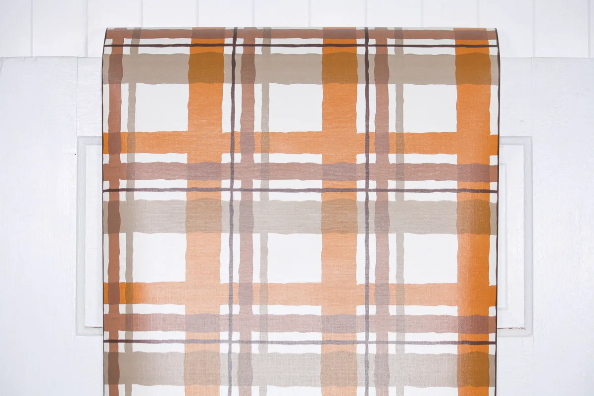 1970s Plaid Vintage Wallpaper