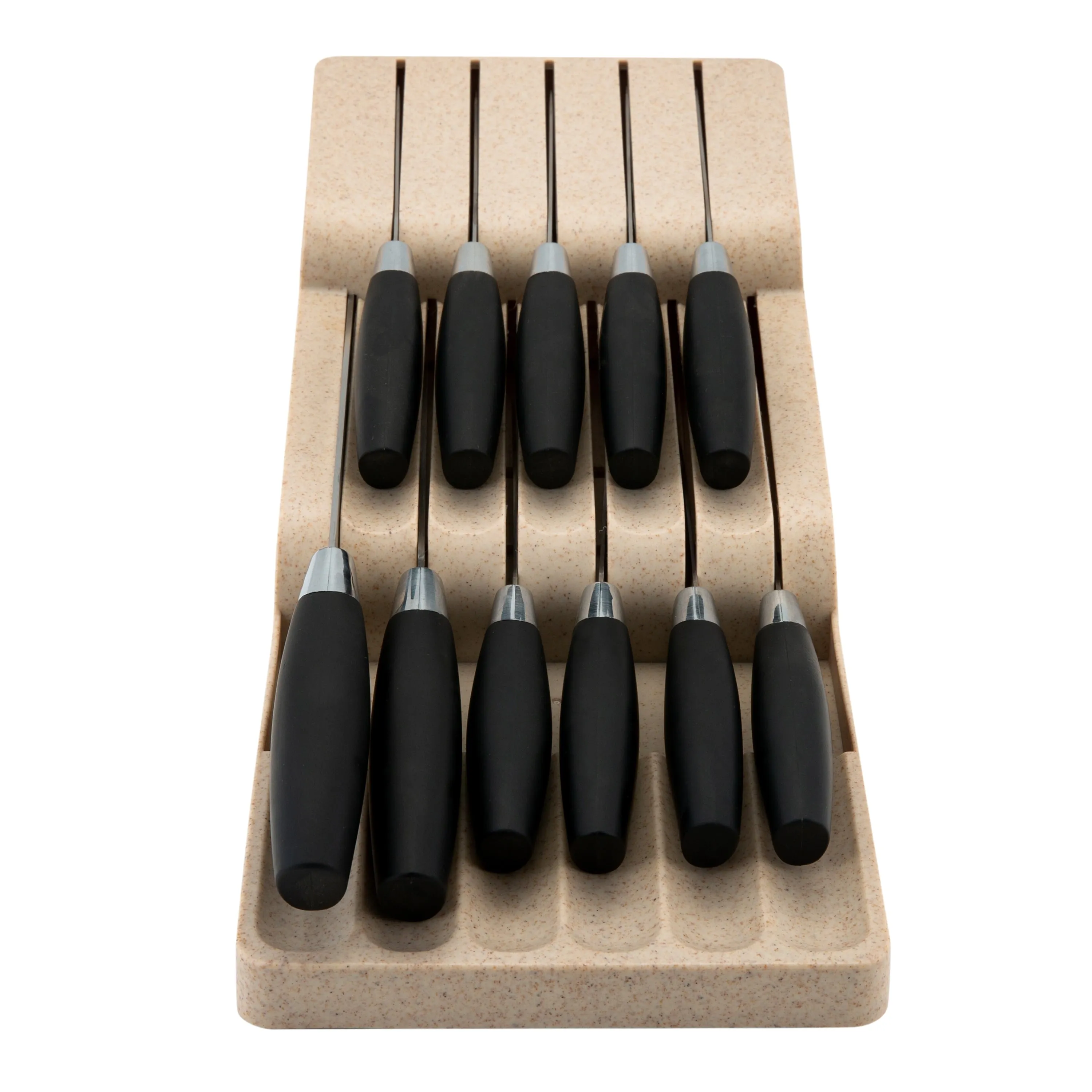 2 Tier Knife Organizer - Brown