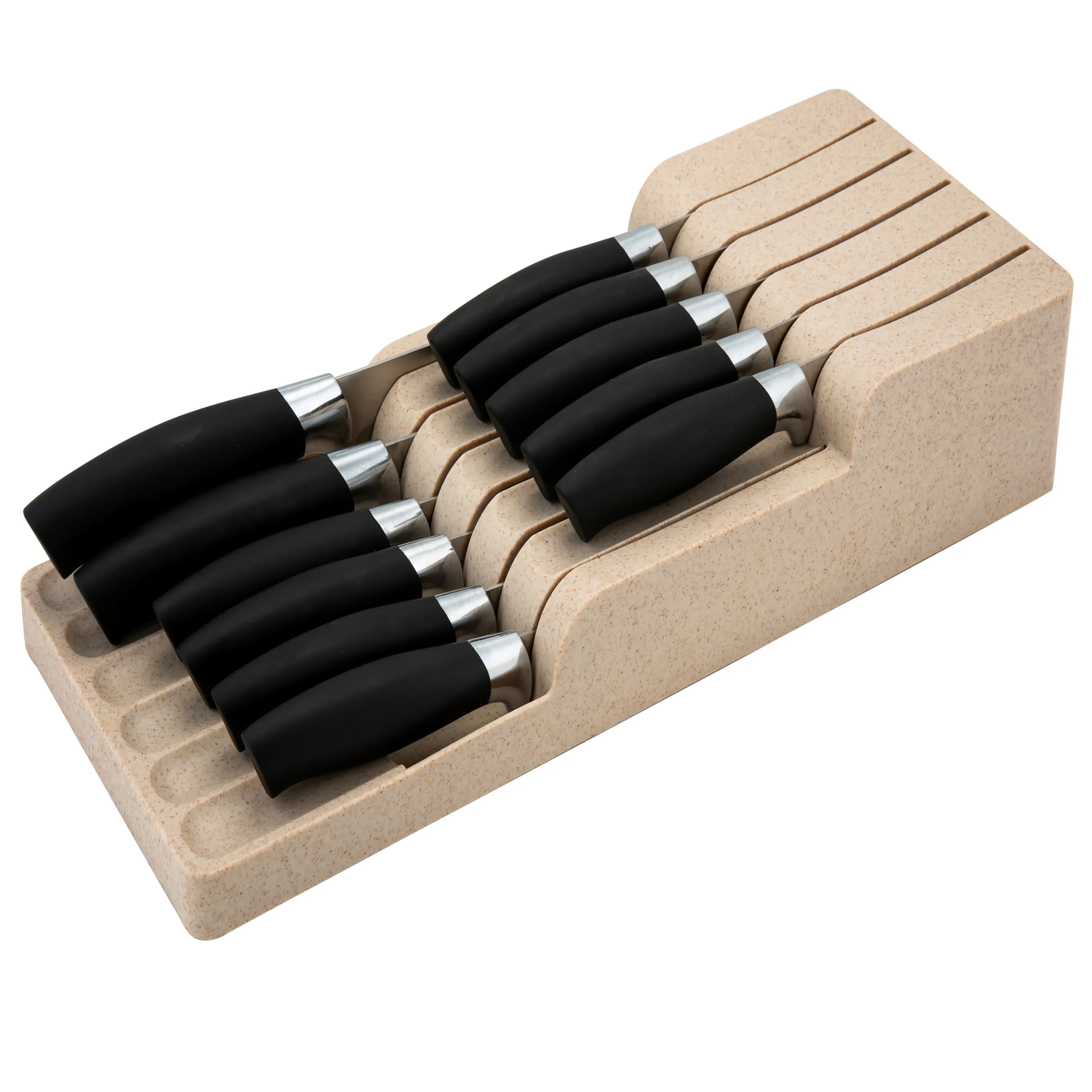 2 Tier Knife Organizer - Brown