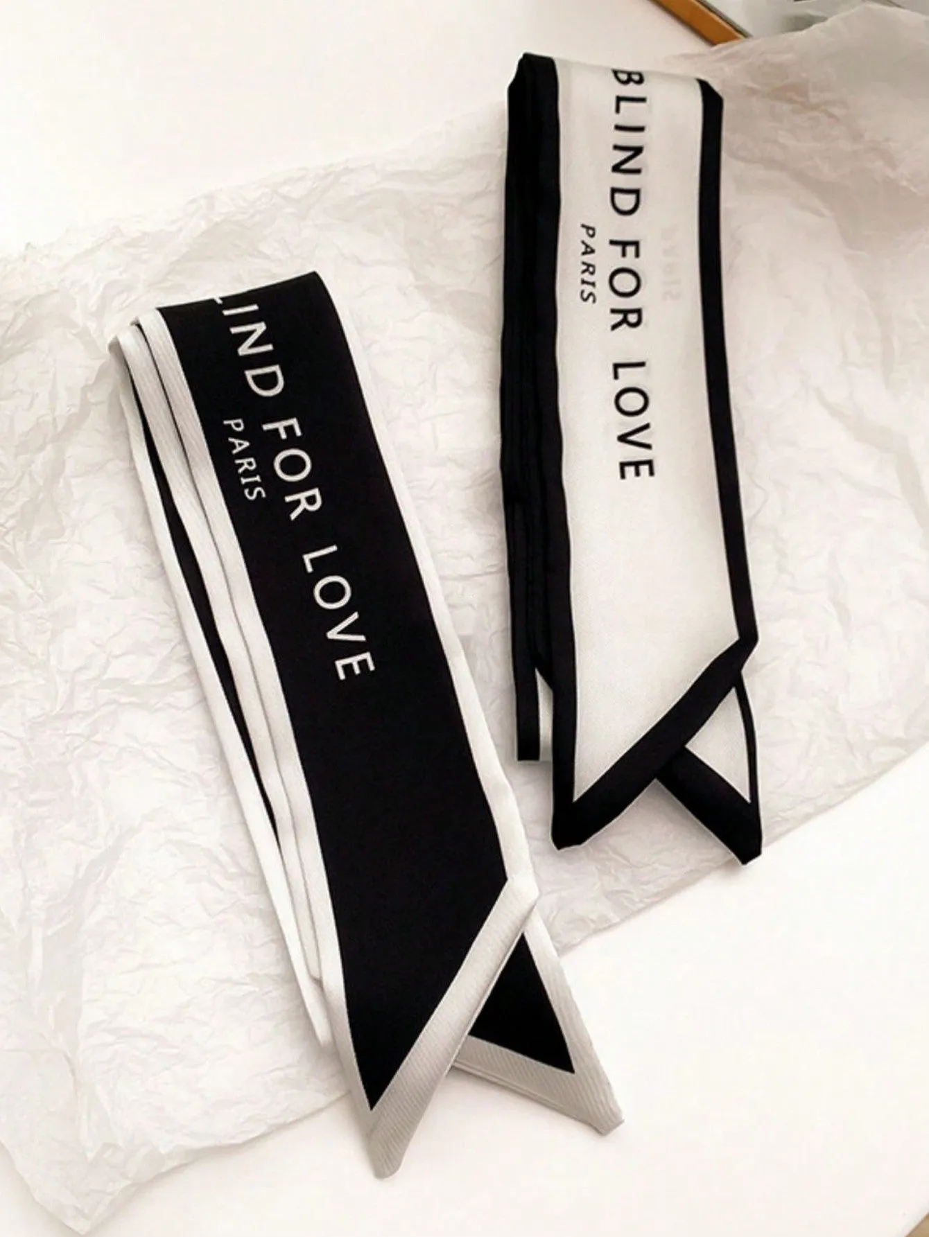 2pcs Retro French Letter Black And White High-End Sense Headband