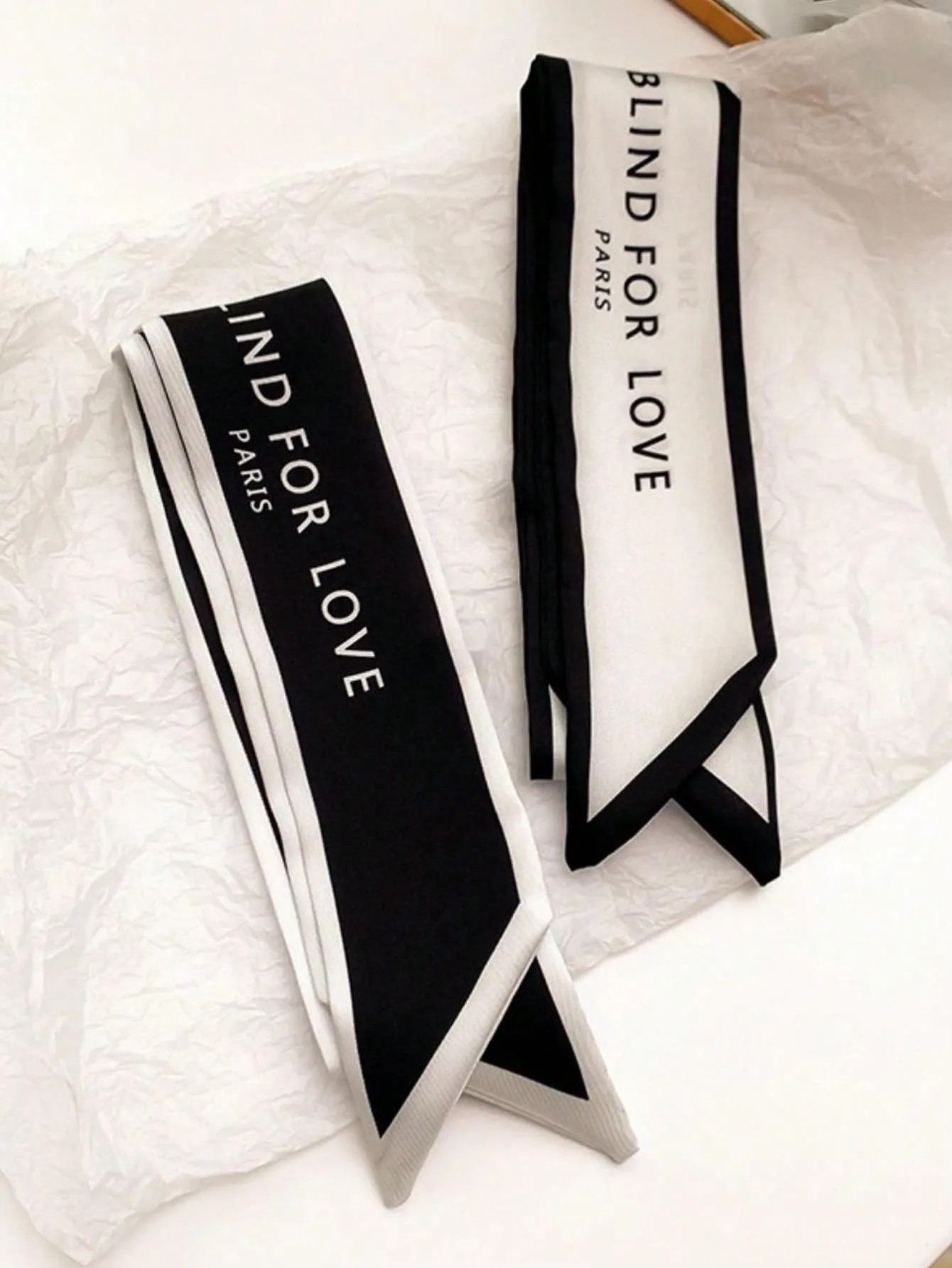 2pcs Retro French Letter Black And White High-End Sense Headband