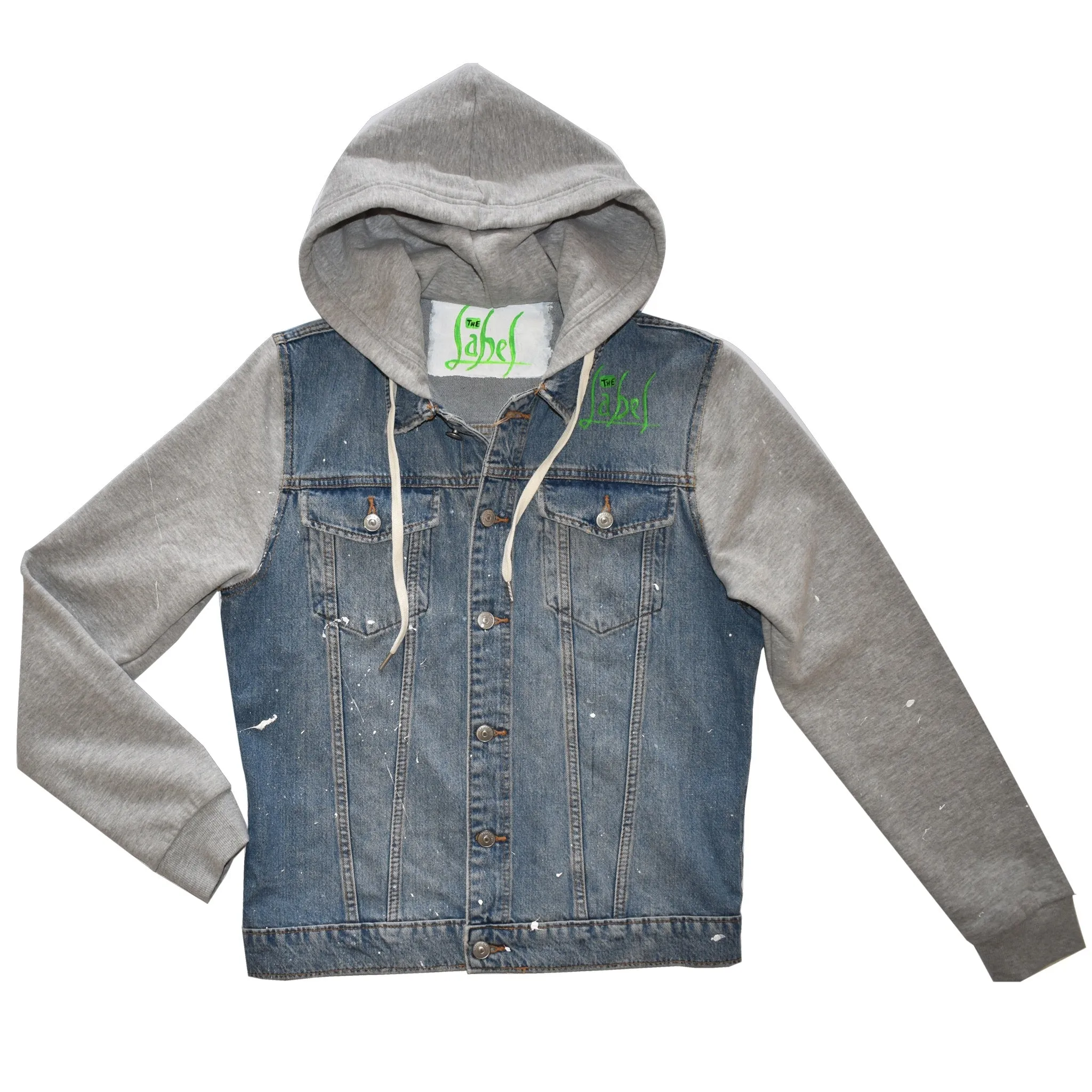 4:20 Time - Hand-Painted Denim Jacket Hoodie