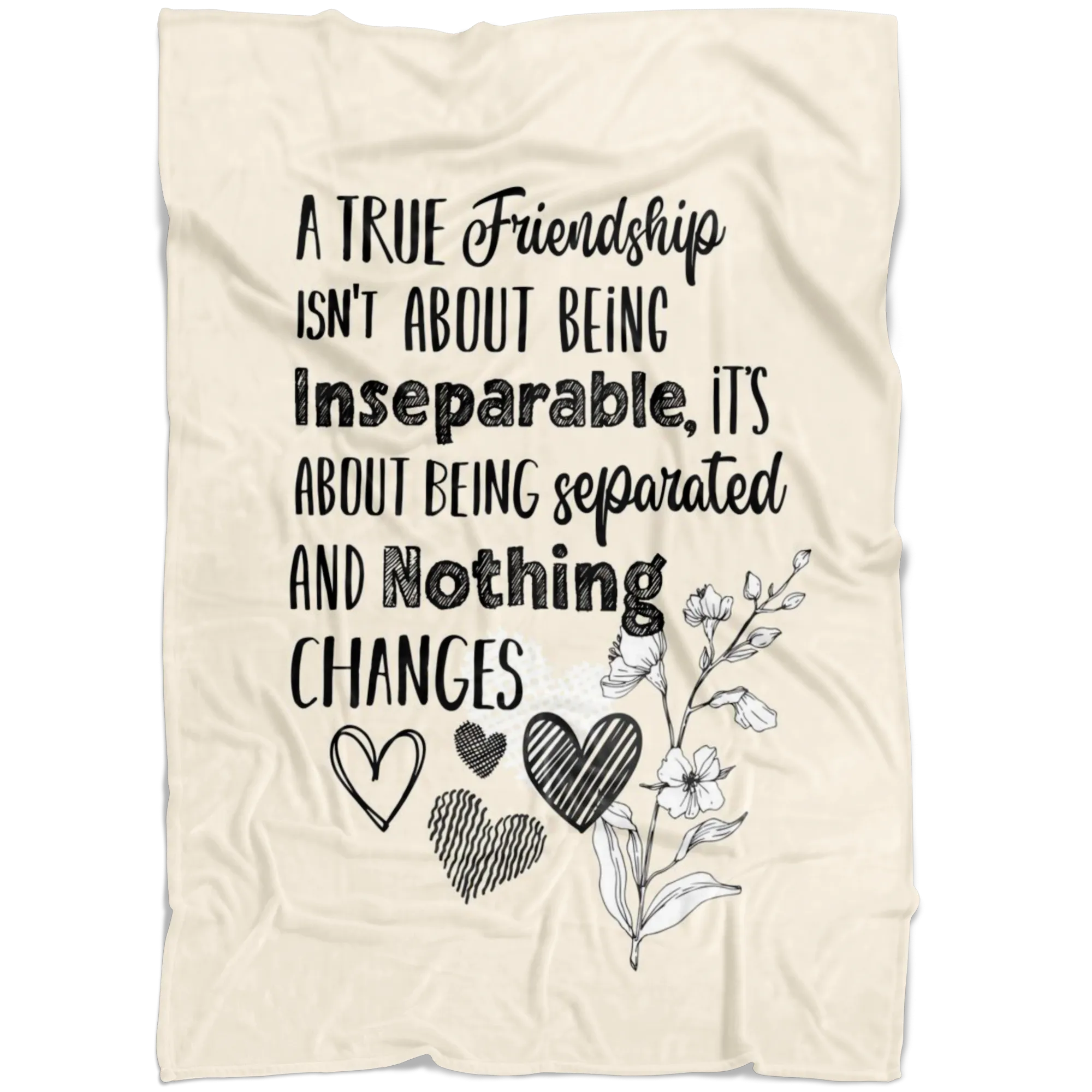 A True Friendship Being Separated And Nothing Changes Fleece Blanket