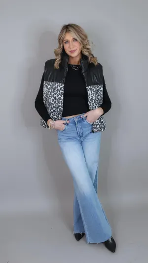 Aleyah Leopard Puffer Vest