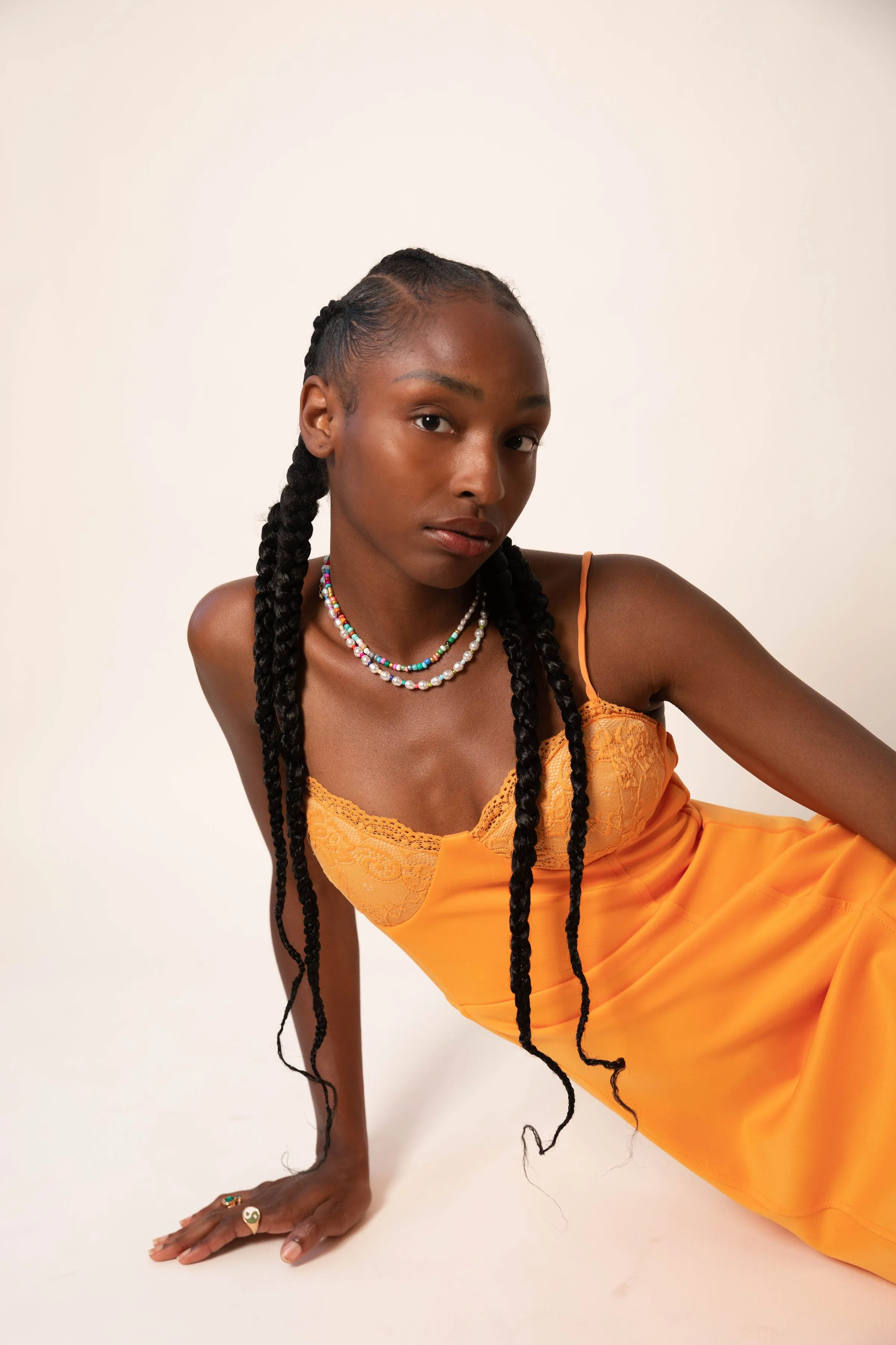 All Eyes On Me Orange Bustier Mini Dress