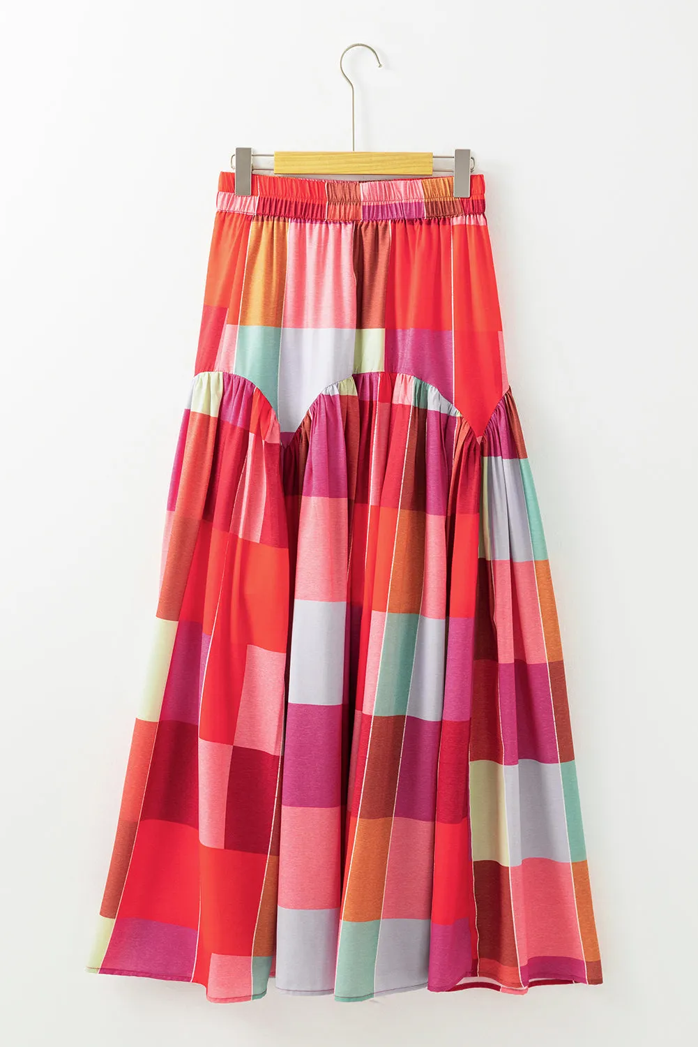 Alora Color Block Elastic Waist Maxi Skirt
