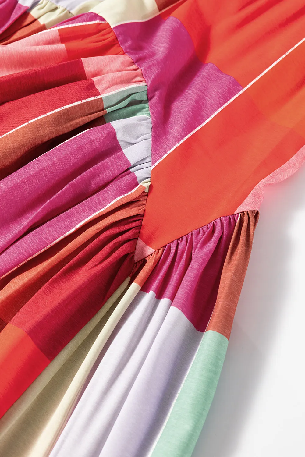 Alora Color Block Elastic Waist Maxi Skirt