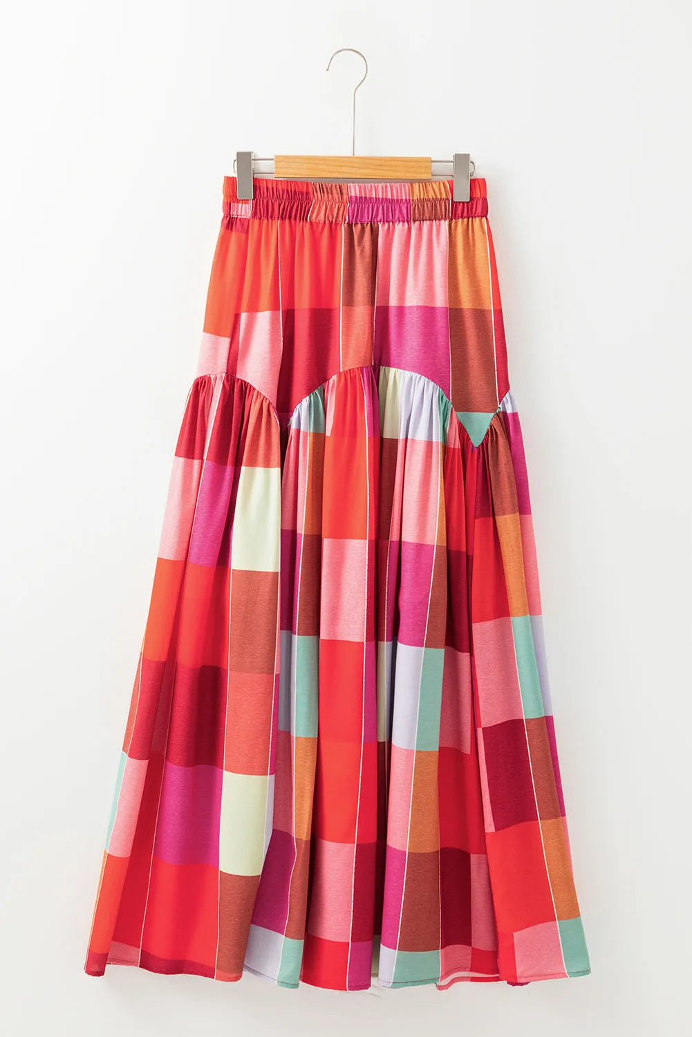 Alora Color Block Elastic Waist Maxi Skirt