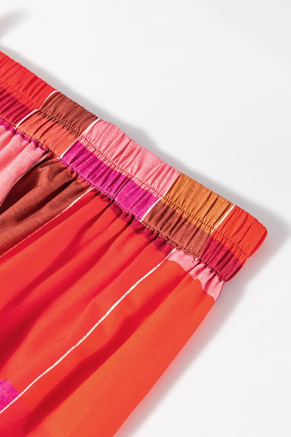 Alora Color Block Elastic Waist Maxi Skirt
