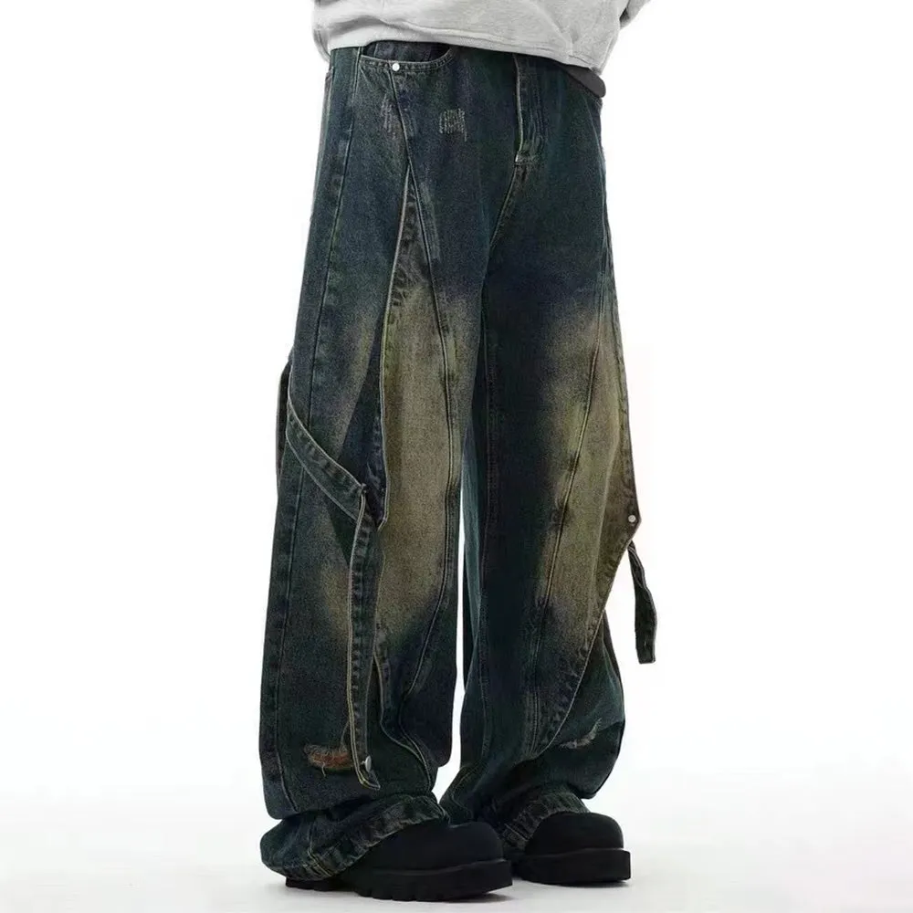 American High Street Vibe Heavy Industry Spliced Jeans
