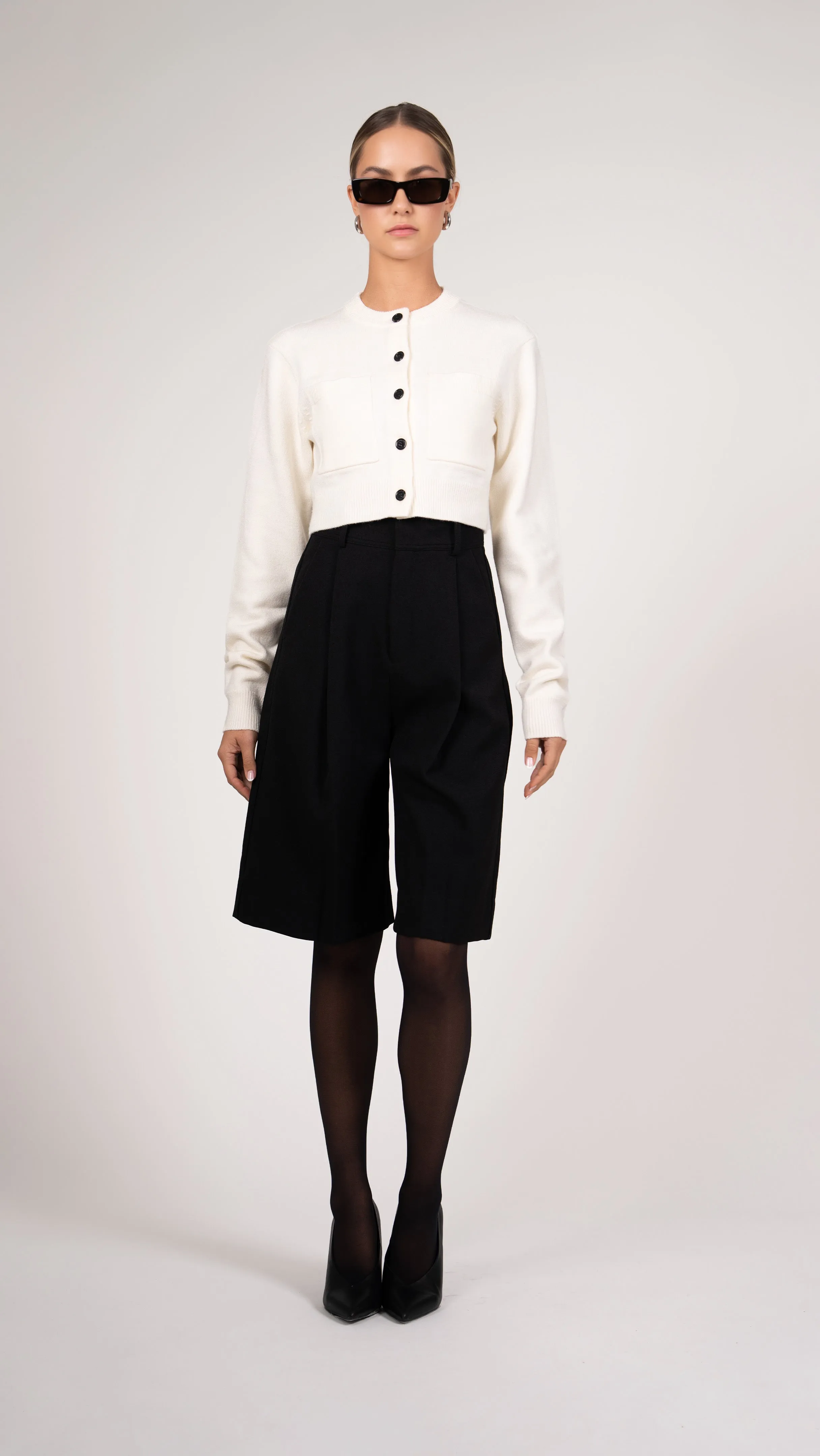 Antonella crop cardigan - Ivory