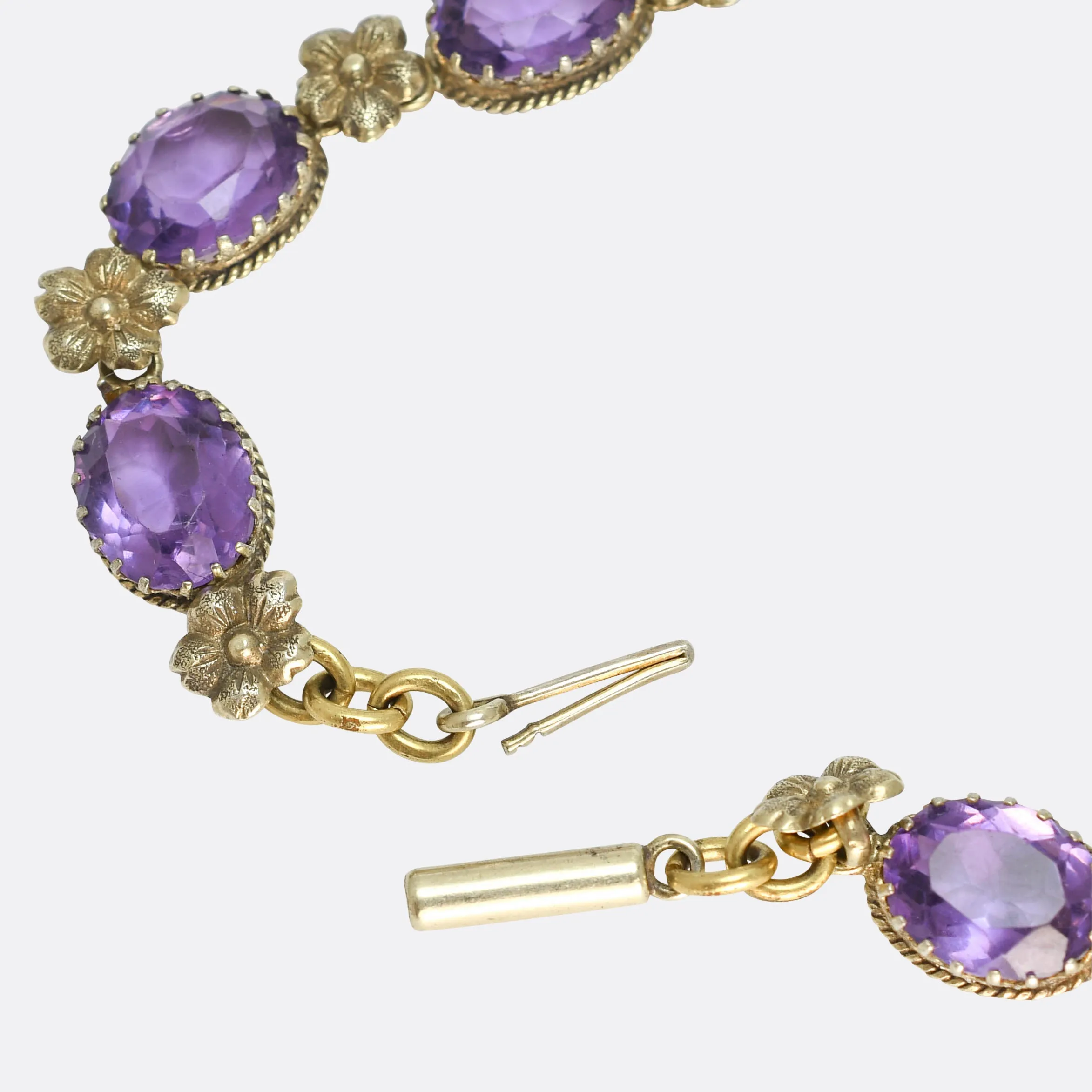 Art Nouveau Amethyst Flower Rivière Necklace