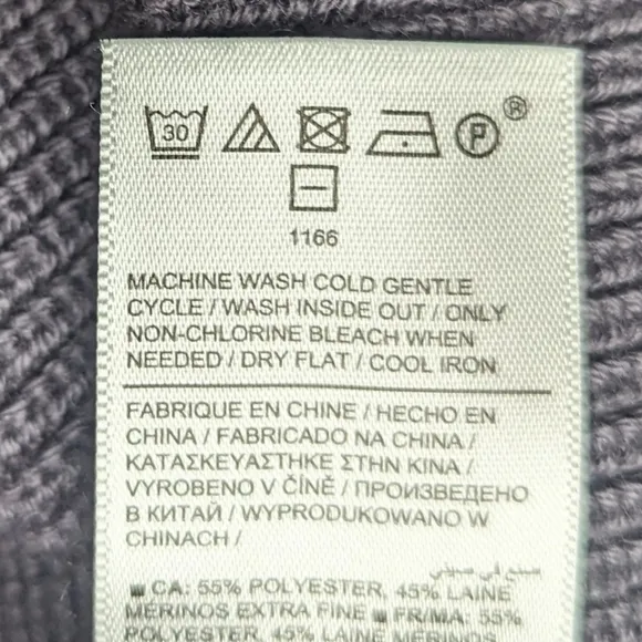 Athleta Hanover Sweater wool blend purple ribbed knit v neck size L