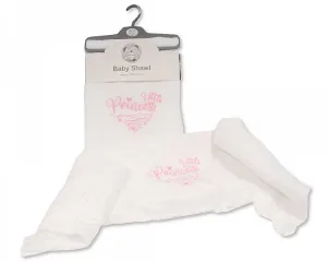 Baby Shawl with Little Princess Embroidery - Bw 110-039