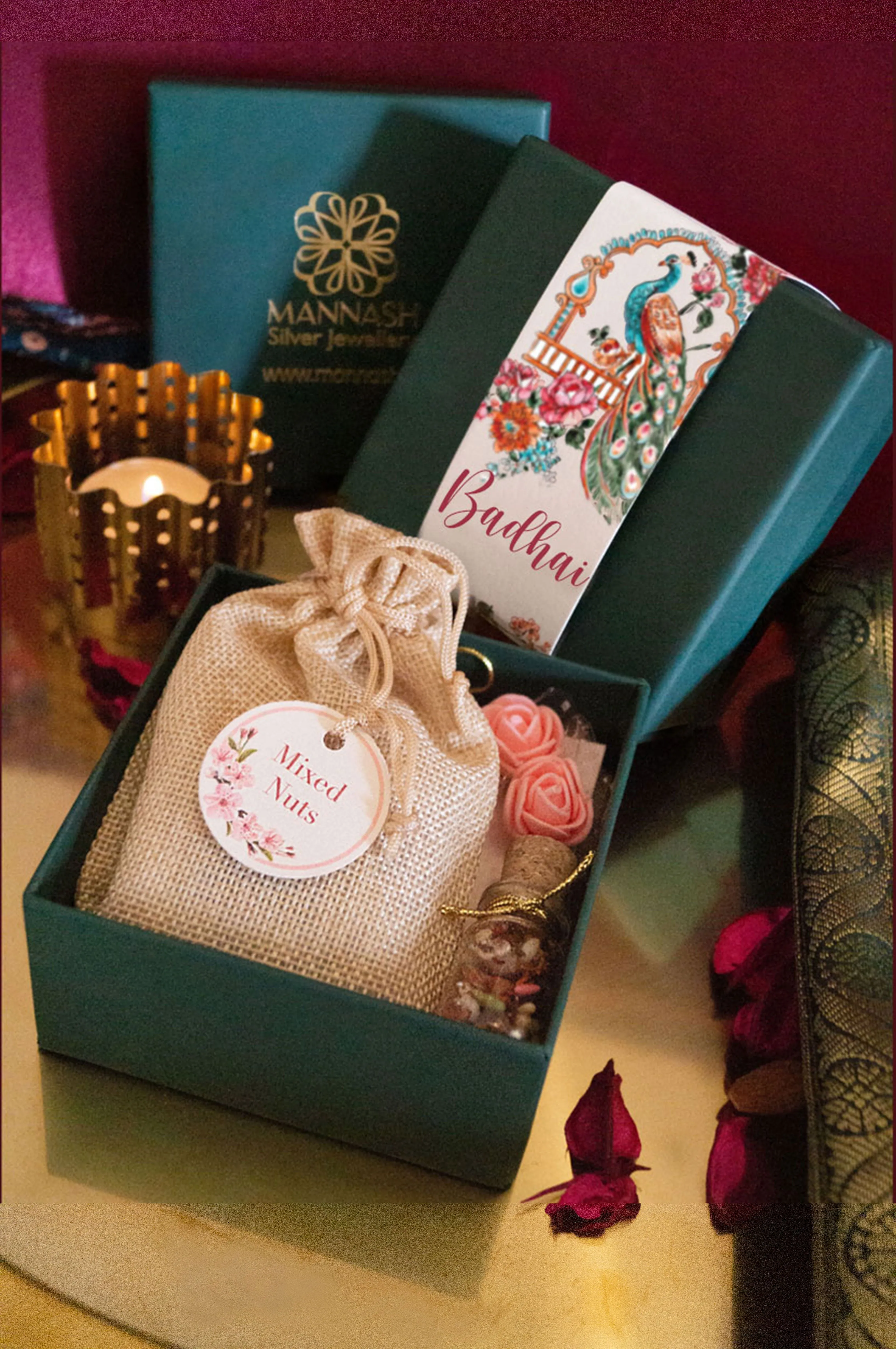 Badhai Hamper Gift Box - 999 5gm Lakshmi Coin