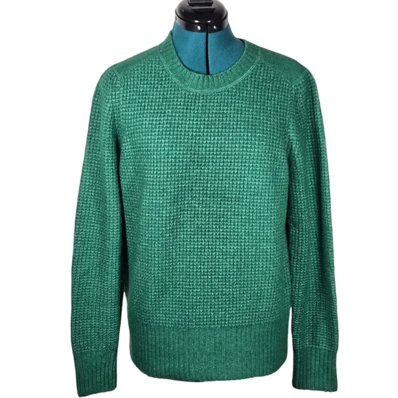 Banana Republic ribbed knit sweater crewneck AIRE YARN Green Small