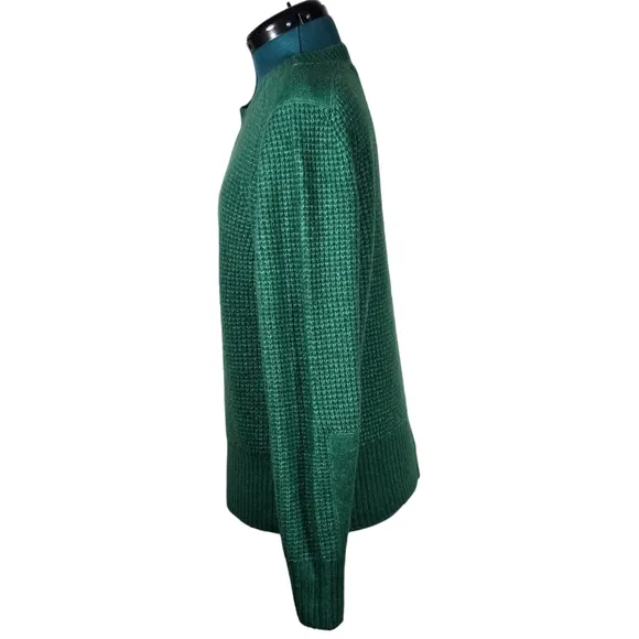 Banana Republic ribbed knit sweater crewneck AIRE YARN Green Small
