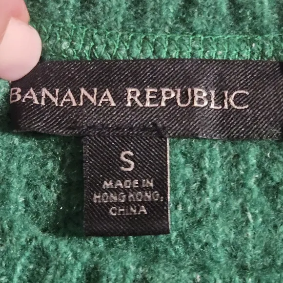 Banana Republic ribbed knit sweater crewneck AIRE YARN Green Small