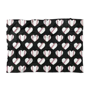 Baseball Heart Pattern Fleece Blanket