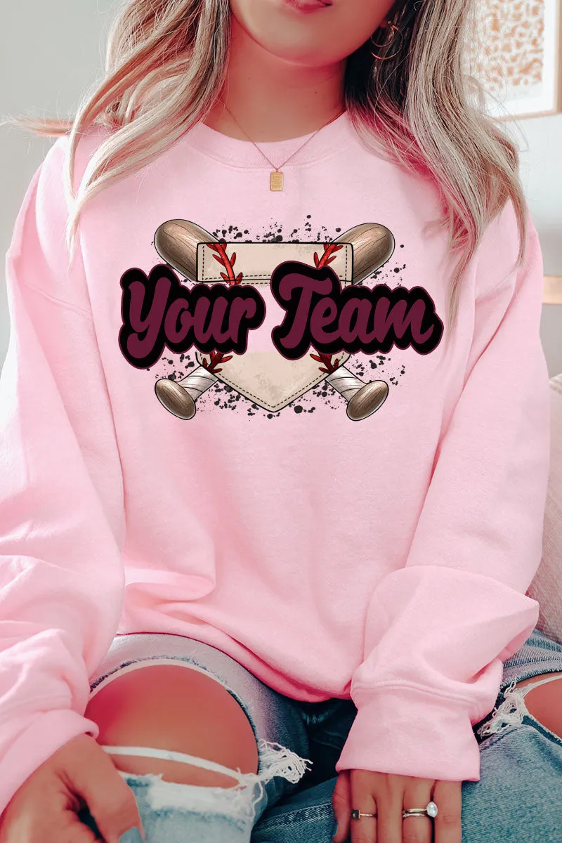 Baseball Home Plate Maroon And Black Unisex NuBlend Crew Sweatshirt