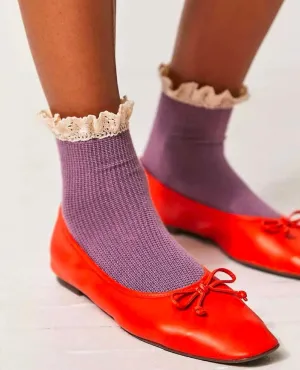 Beloved Waffle Knit Sock Plum