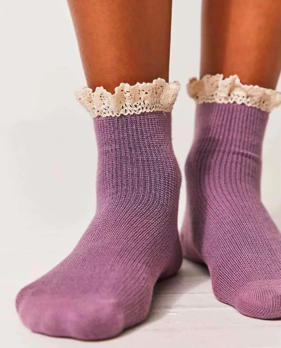 Beloved Waffle Knit Sock Plum