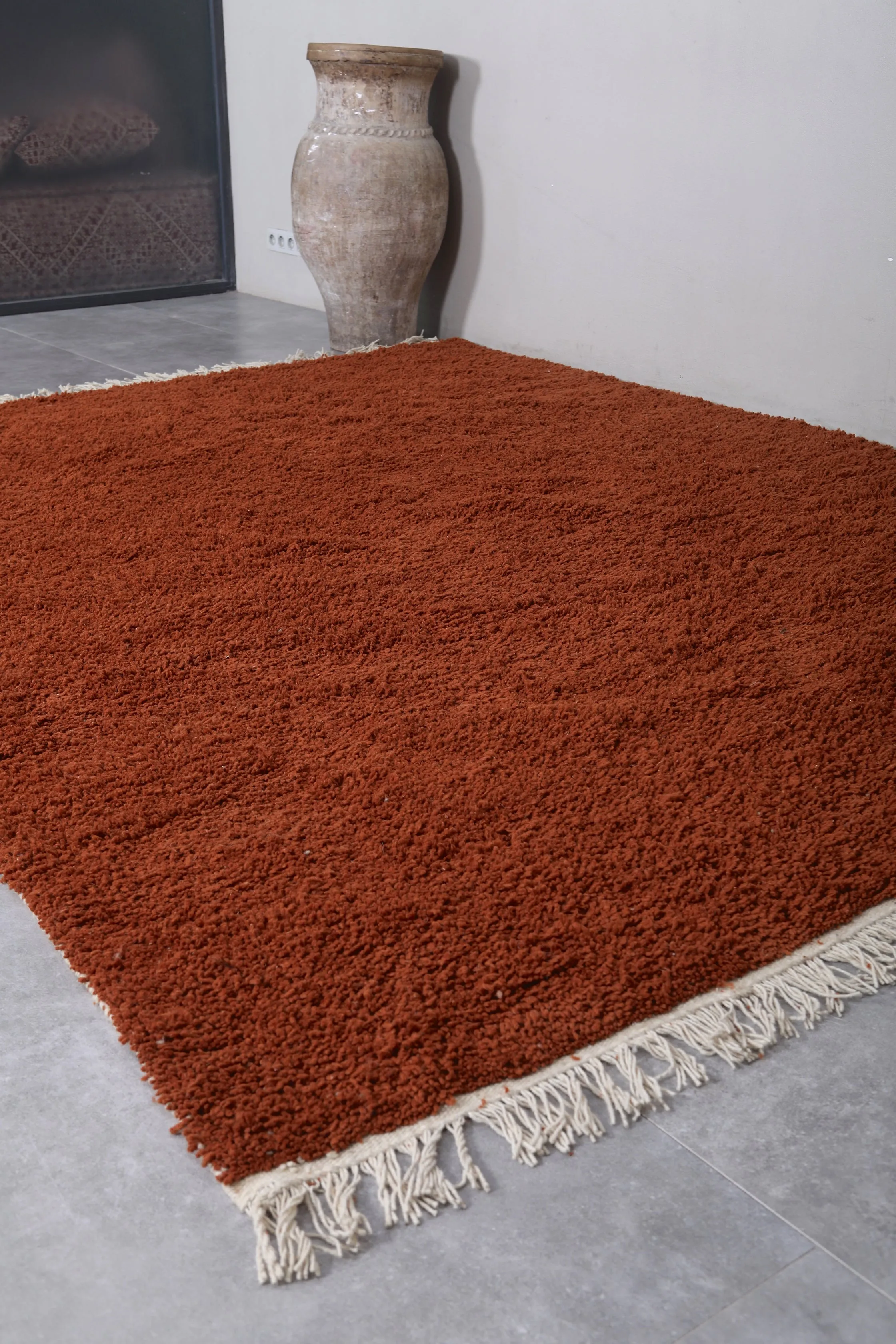 Beni ourain rug - Custom Moroccan area rug - Rust Morocco rug