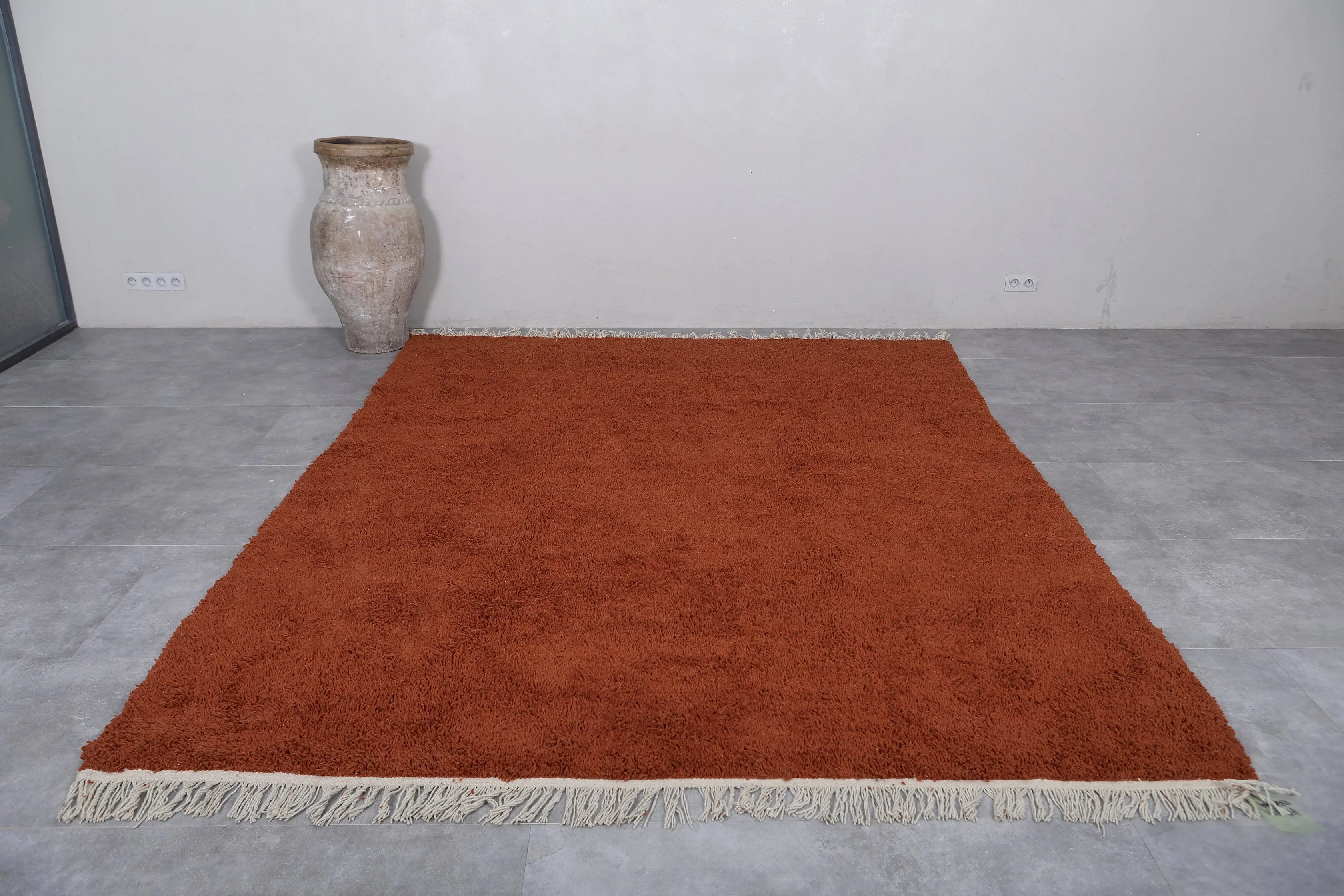 Beni ourain rug - Custom Moroccan area rug - Rust Morocco rug