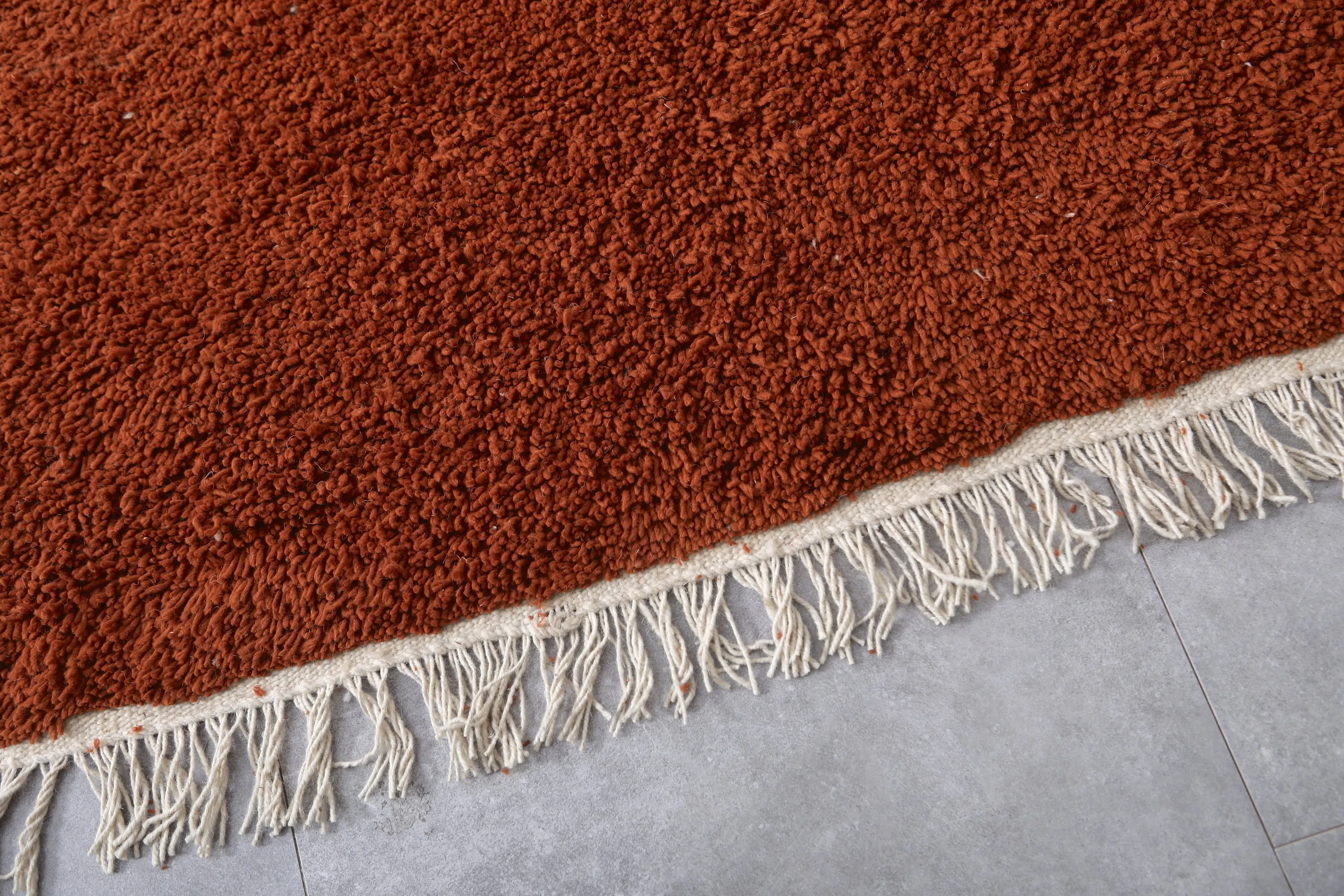 Beni ourain rug - Custom Moroccan area rug - Rust Morocco rug