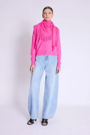 Berenice OFRINGES Scarf | Pink Wool and Cashmere Fringed Scarf