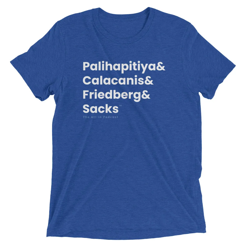 Besties Names in Bold - All-In Podcast Tee Shirt