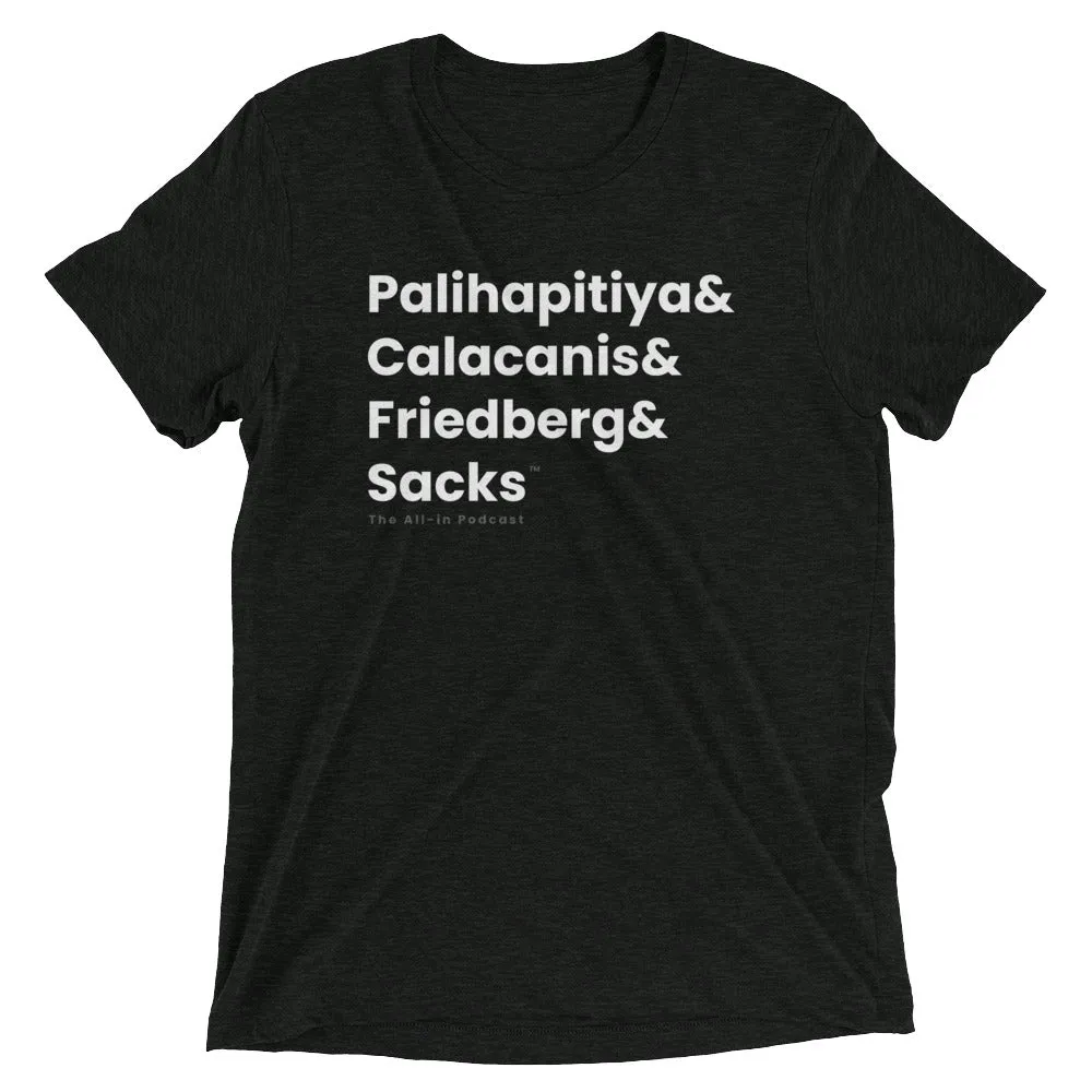 Besties Names in Bold - All-In Podcast Tee Shirt