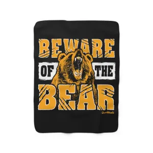 Beware of the Bear Boston Sherpa Fleece Blanket