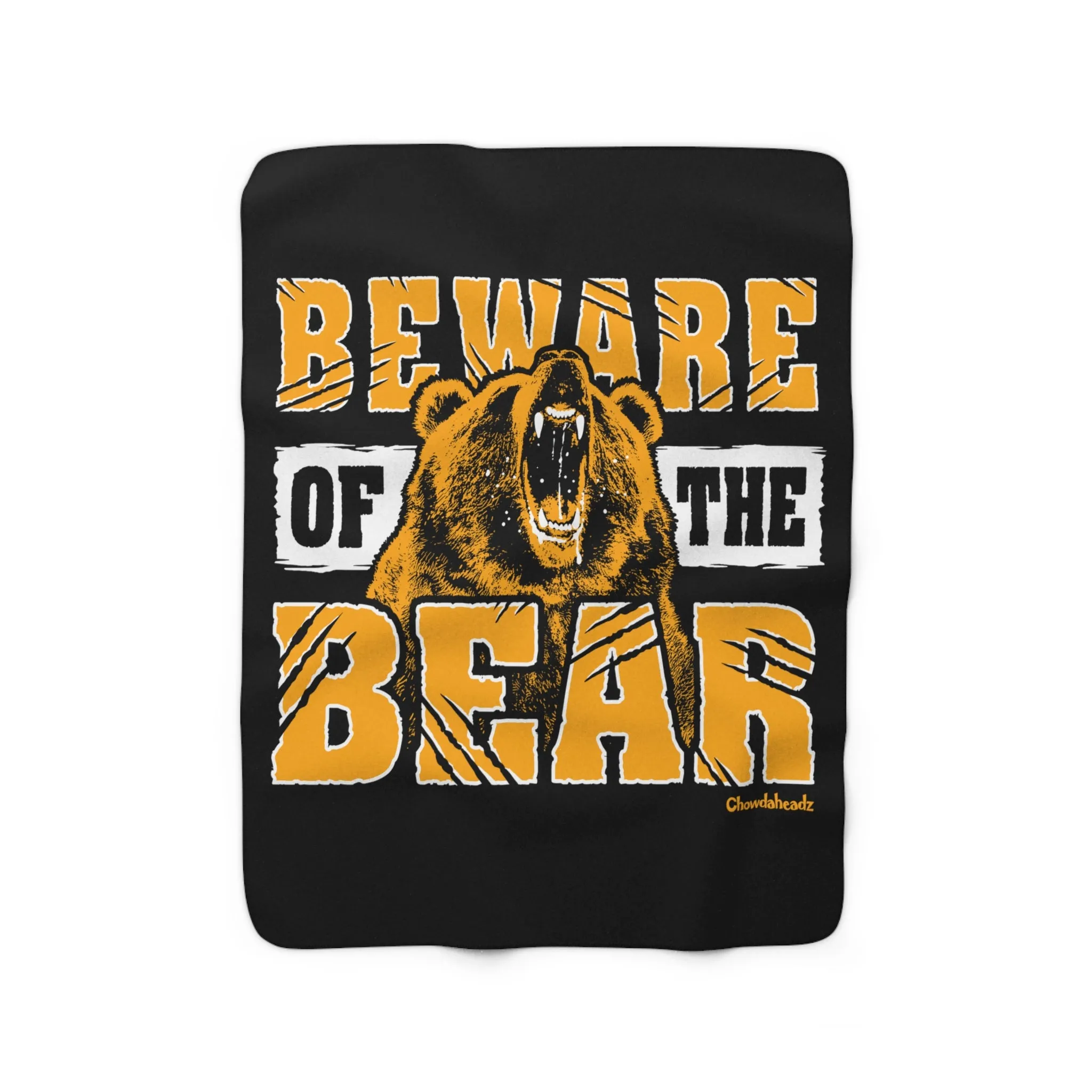 Beware of the Bear Boston Sherpa Fleece Blanket