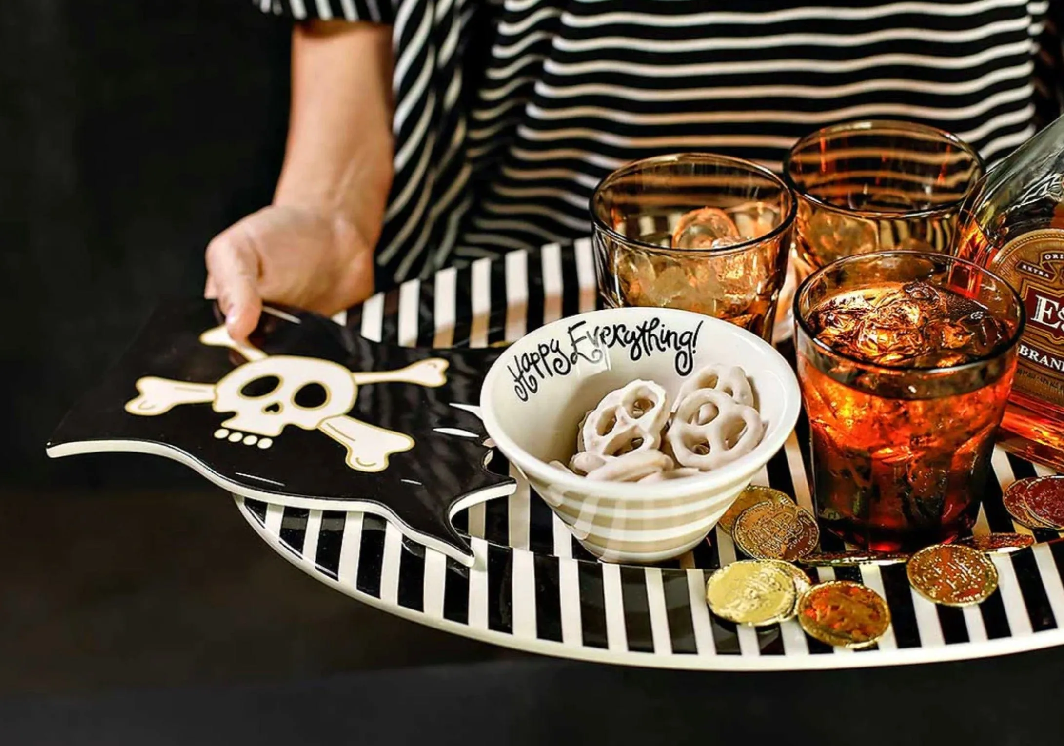 Black Stripe Big Oval Entertaining Platter