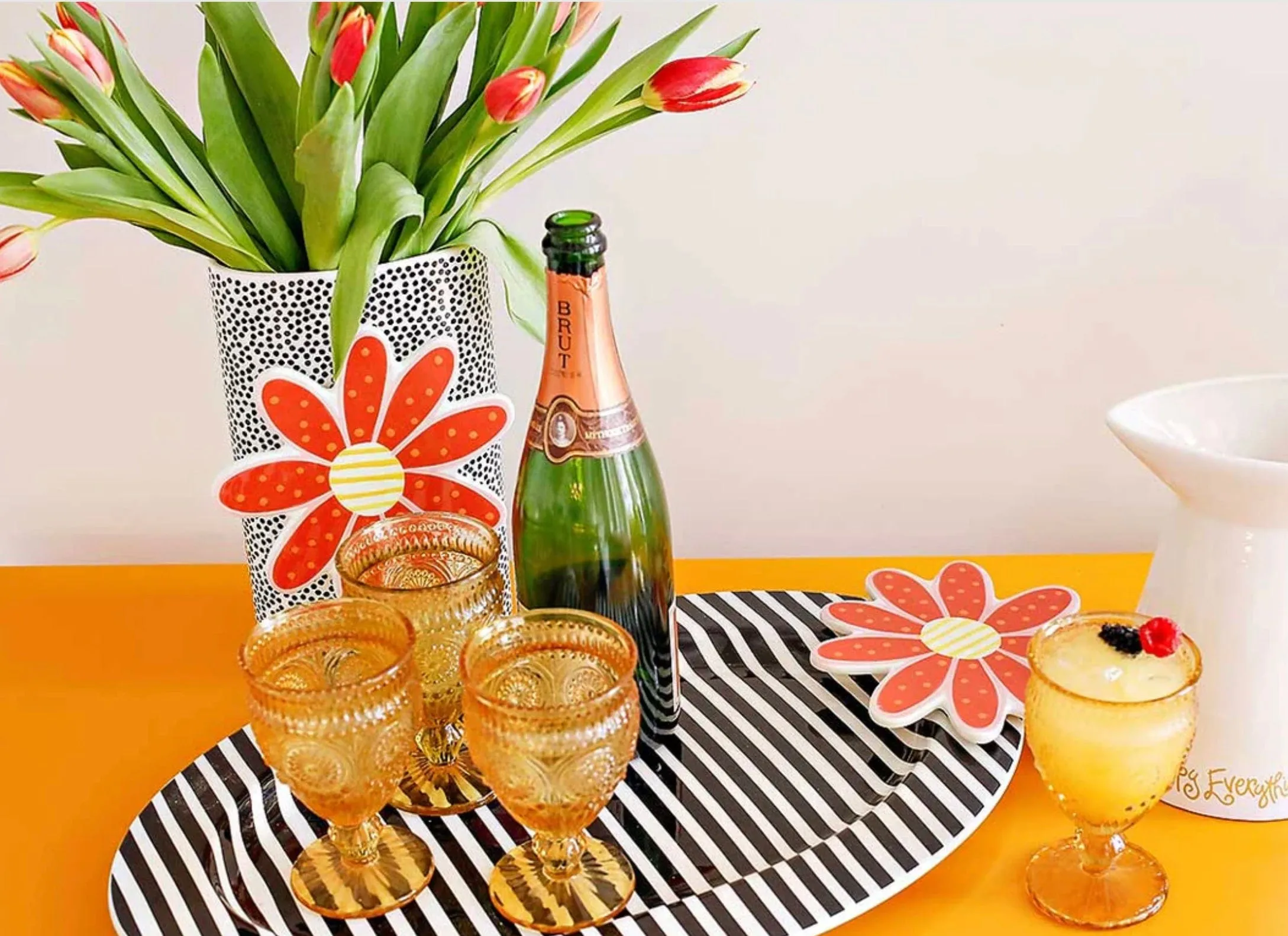 Black Stripe Big Oval Entertaining Platter
